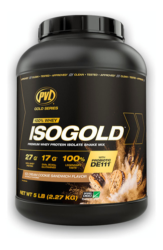 Iso Gold Isolate Proteina 100% Whey 5lb Cookies Sandwich Ice