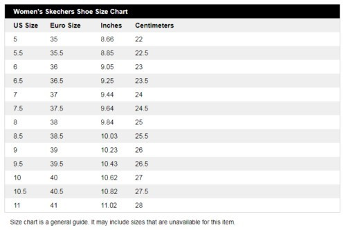 skechers cm size