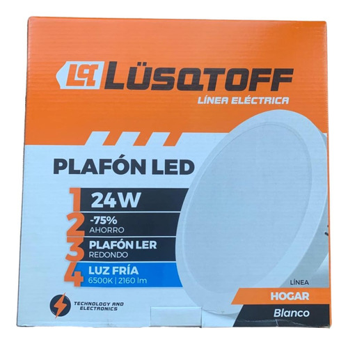Plafón Led 18w Redondo Lüsqtoff Luz Fría 6500k Estructura Blanco