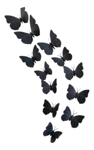 Paquete De 3 Docenas Mariposas Para Decorar Negras En Habita