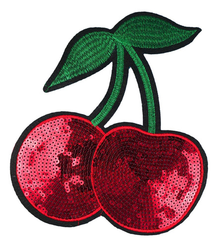 Parche De Cereza Para Planchar, Pegatina Con Lentejuelas,