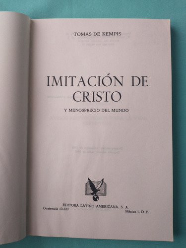 Imitación De Cristo - Tomás De Kempis, Ed. Latinoamericana (Usado)