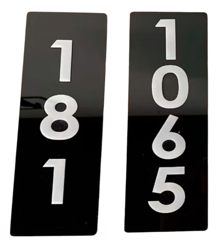 Placa Endereço Acrílico Adesivo-número Residêncial. 25x10. Preto Ou Branco