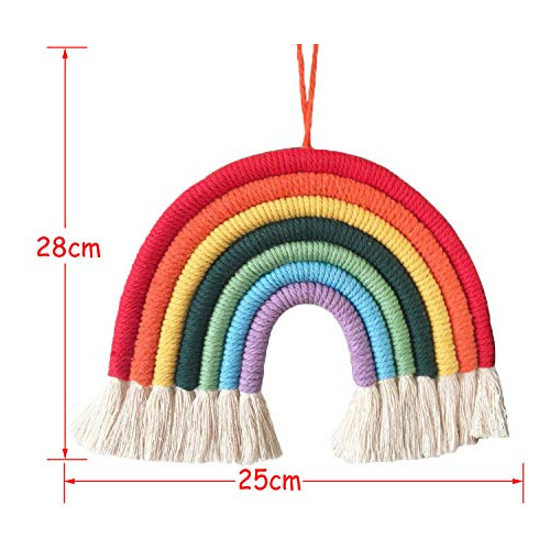 Colgante De Pared Arcoíris, Colgante De Macramé Tejid...