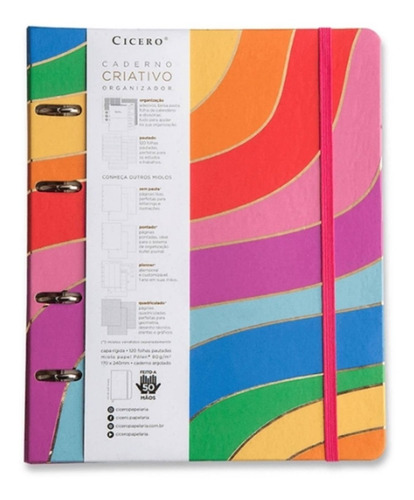 Caderno Fichário Arg. 12 Mat.-todas Juntas-tobogã-cicero