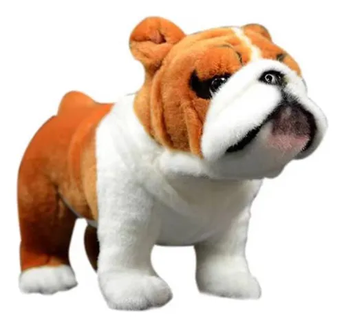 Peluche Realista De Bulldog De 11.8 Pulgadas, Animales De Pe