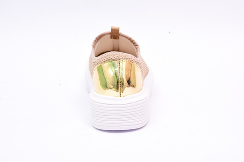 Zapatillas Urbanas Beira Rio Beige Con Dorado Para Mujer