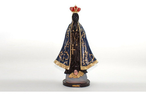 Imagem Nossa Senhora Aparecida Coroa Vermelha Resina 45 Cm