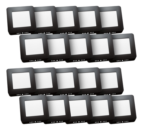 Plafón Led Sobreponer Negro Cuadrado 6w Black+decker Negro Luz Cálida X20