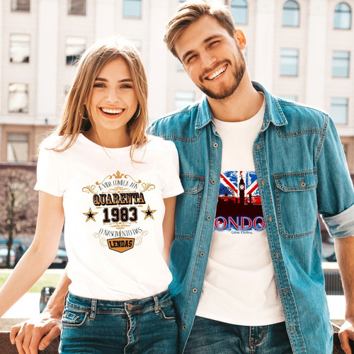 Camiseta Personalizada A Vida Começa Aos 40 - Em Poliéster