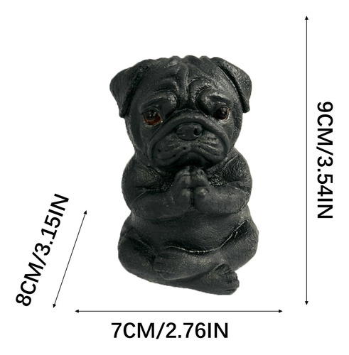 Estatua De Pug De Meditación Con Forma De Perro Para Yoga, D