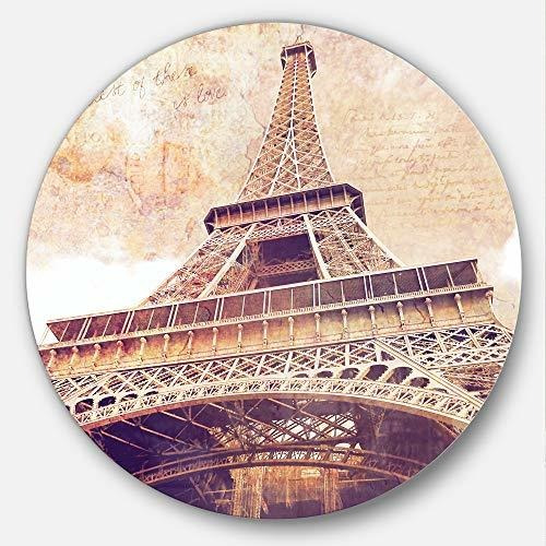 Designart Torre Eiffel París Diseño De Postal Cityscape Disc