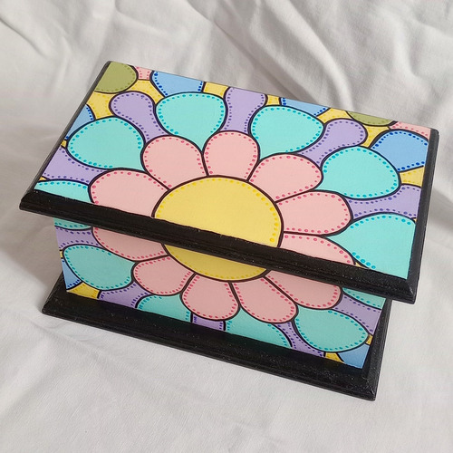 Caja De Té Alhajero Pintado A Mano Mandalas Varios