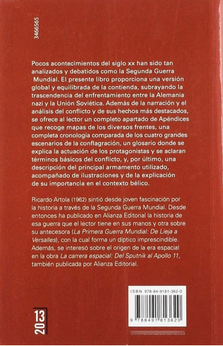 La Segunda Guerra Mundial, De Ricardo Artola. Editorial Alianza En Español