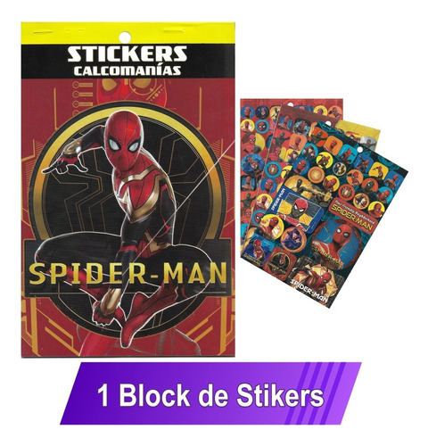 Block De Stickers 250 Calcomanías Spider-man / Spiderman77 Color Spider Man Diseño impreso Spiderman