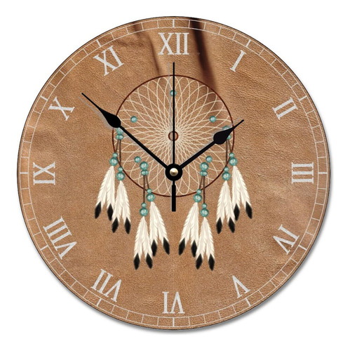 Reloj Bohemio Talismán Indio Atrapasueños 30 Cm Silencioso M