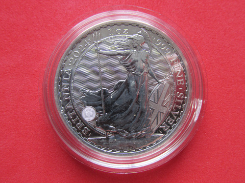Moneda Inglaterra 2 Libras 1 Onza Plata Rey Carlos Iii 2024 (Usado)