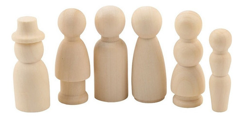 A 55 Piezas Muñecas De Clavija De Madera Sin Pintar Regalos