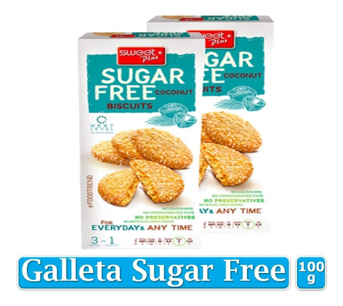 Galletas Sweet Plus Sugar Free Biscuits 100g X 2 Uds