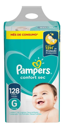 Fralda Descartável Infantil Pampers Confort Sec G 128 Unid G