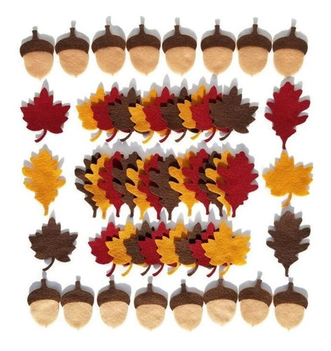 Hojas Secas Otoño Sauce Manualidades Castañas Bellotas 20 Pz