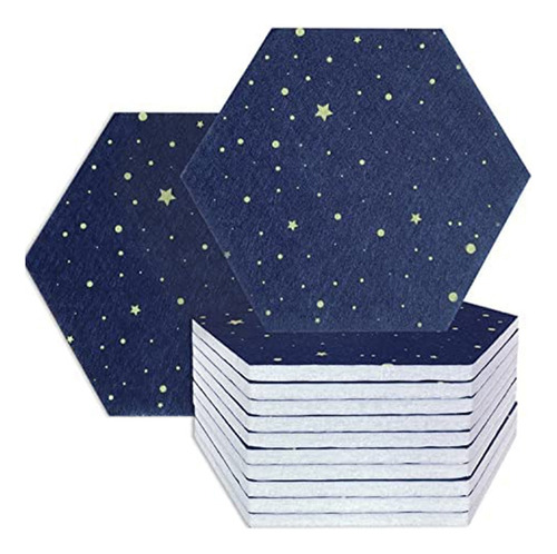 Paquete De 12 Paneles Acústicos Hexagonales Estrellados, Ins