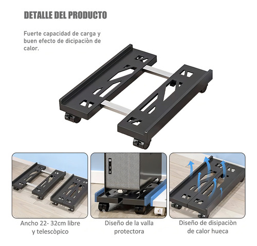 Base Cpu Expandible Ruedas Freno