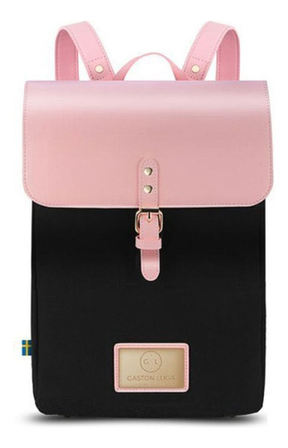 Mochila Gaston Luga Classy Negro/rosado