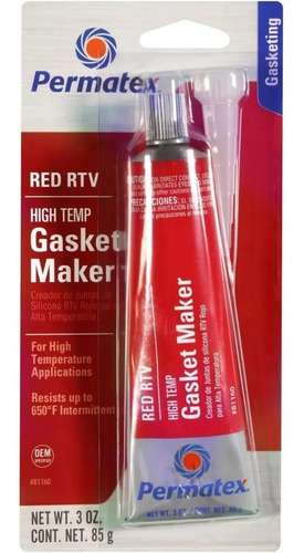 Silicon Formador De Juntas Alta Temp Rojo Permatex