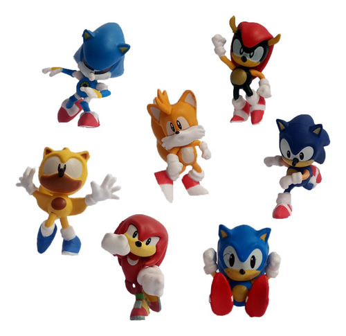 Sonic Set De Figuras De Decoración Importado