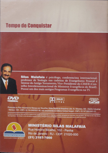 Dvd Silas Malafaia Tempo De Conquistar Otimo Estado (Usado)