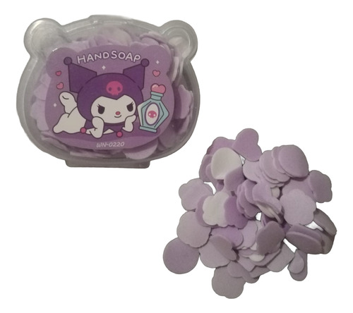 Diadema De Maquillaje Mas Láminas Jabón Kuromi Pompompurin Lila Kuromi