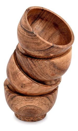 Samhita Snack Bowls Cuencos De Madera De Acacia Ideales Para