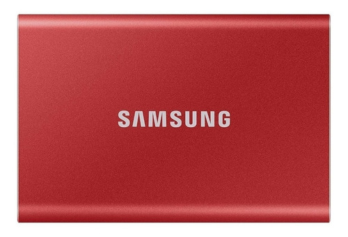 Imagen 1 de 4 de Disco sólido externo Samsung Portable SSD T7 MU-PC1T0 1TB rojo