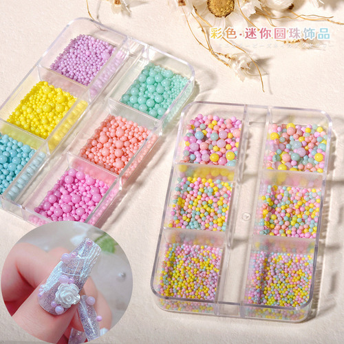 Joyería De Uñas Macaron Colorido Joyería De Cuentas De *6pcs