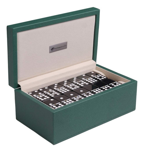 Silverman & Co Double 9 Set De Dominó Negro Grande Case