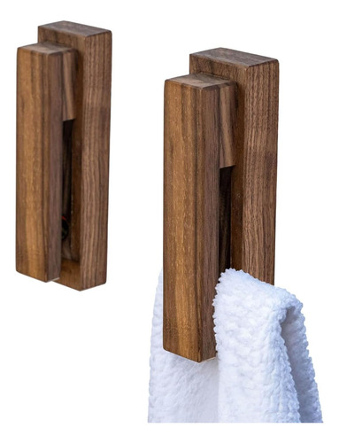 Ganchos Para Toallas De Madera - Juego De 2 Toalleros Vintag