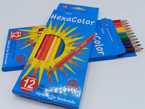 Lapices De Color Pax Hexacolor X 12 Unid Hexagonales Largo