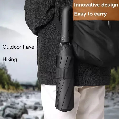 Paraguas Plegable Automático Grande A Prueba De Viento Portá