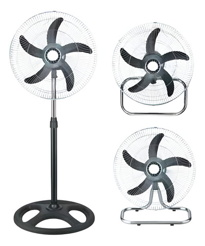 Ventilador 3 En 1 Metalico 5 Aspas De Pie Pared Mesa
