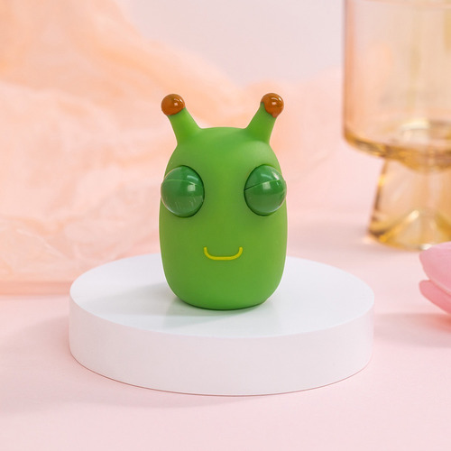 Pack 4 Squishy Caracol Ojos Saltones Antiestrés Verde Y Lila