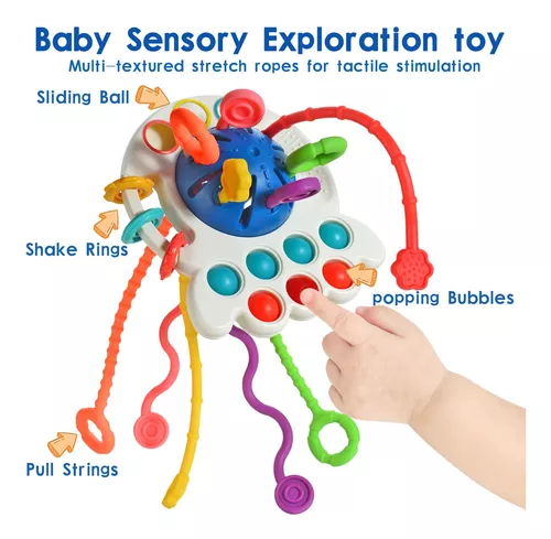 Juguetes sensoriales Montessori para bebés de 0 a 6, 6 a 12 meses, juguetes  de dentición de grado alimenticio para bebés de 0, 3, 6, 9, 12, 18 meses