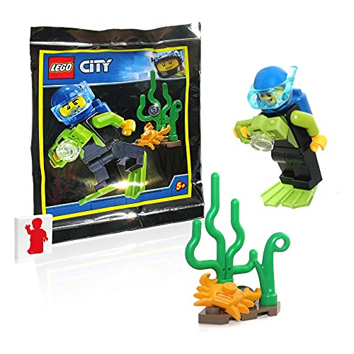 Cámara De Minifiguras Lego City Cool Deep Sea Scuba Diver