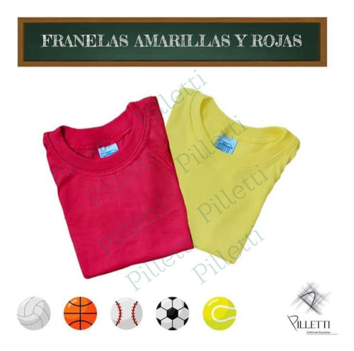 Franela Amarilla/roja Niños Unisex T: 2,4,6,8 Tipo Ovejita