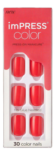 Uñas Postizas Kiss Impress Color Adhesivas - Corally Crazy