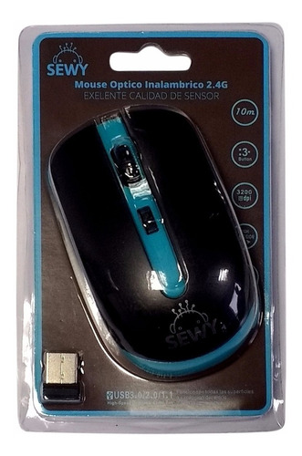 Mouse Optico Inalámbrico  Usb 2.4g Hasta 10 Metros 1000 Dpi$