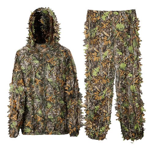 Ghillie Traje 3d Ligero Con Capucha De Camuflaje