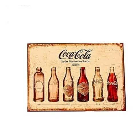 Cuadro Metálico Vintage  30 X 20 Cm Coca-cola  / Runn