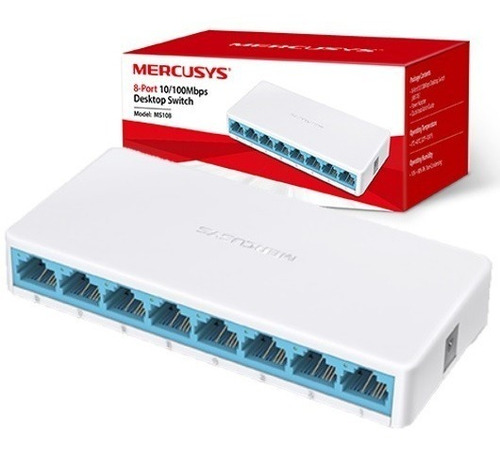 Switch Red 8 Puertos Mercusys Ms108 10/100 Concentrador A