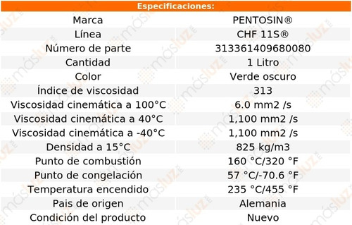 1 Lt Líquido Aceite De Dirección Hidráulica 90 V6 2.8l 93/95